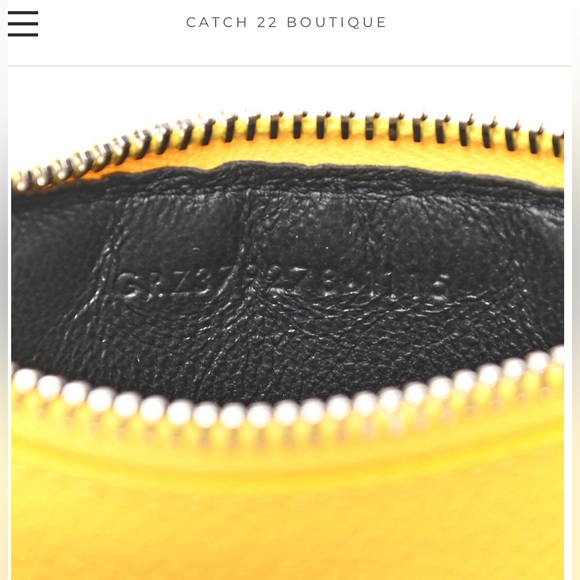 SAINT LAURENT Fragment Grained Calfskin 5 Card Holder Zip Pouch Sunflower - Picture 11 of 11